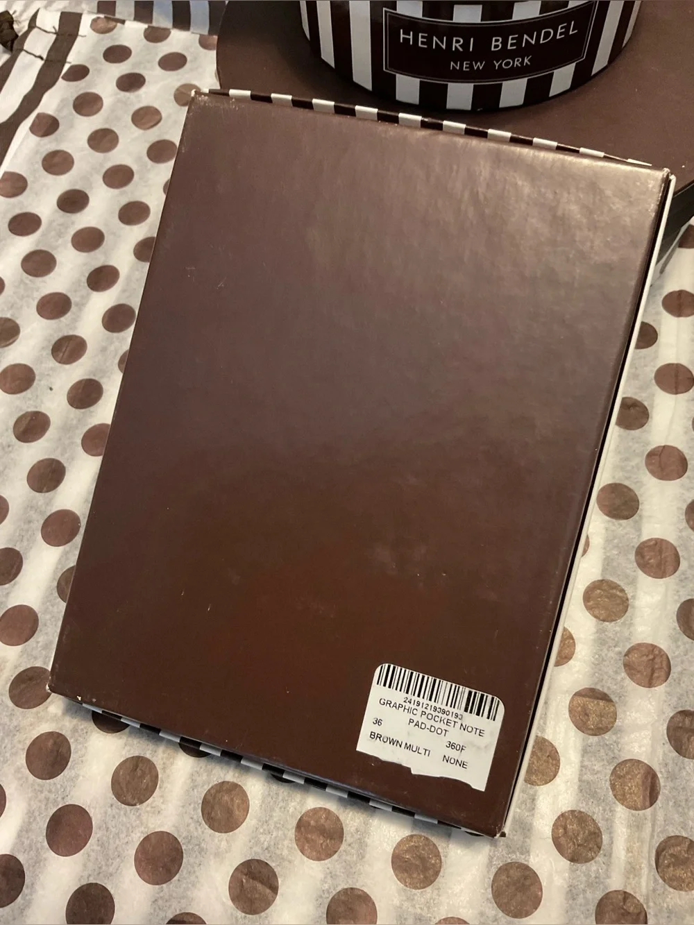 In Original Box Henri Bendel Graphic Pocket Leather Notepad - Shopping Girl Dots